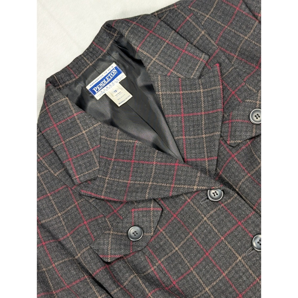 Vintage Pendleton Women's Blazer‎ Virgin Wool Plaid Size 12